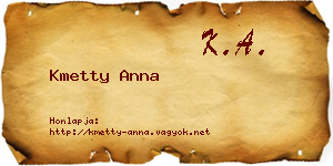 Kmetty Anna névjegykártya